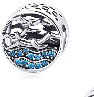 Meerjungfrauen-Charm, 925er-Sterlingsilber, Möwen, Muschel, Fisch, Krabben, Schildkröte, Pinguin für Pandora-Armband