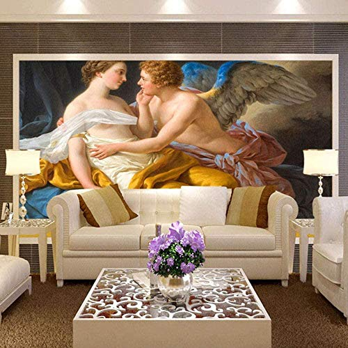 XLMING XHXI 3D Wall PVC Waterproof Self Adhesive Vinyl Paper Painting Classic Angel Figure Removable Paint Wallwallpaper 3D Wallpaper Living Room The Wall for Bedroom Effect Mural border-300cm×210cm
