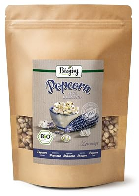 Biojoy BIO-Popcornmais Diamond Blue (1 kg), ungesüsst und ungesalzen, Kino Popcorn-Mais