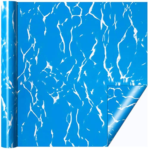 Nuanchu Parche de Revestimiento de Piscina de Vinilo Parche de Reparación de PVC Autoadhesivo Parche de Reparación de Piscina Rectangular para Piscinas Bote Inflable (12 x 40 Pulgadas, Azul Claro)