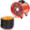 PowerStar Portable Ventilation Industrial Air Axial Metal Blower Commercial Exhaust Workshop Extractor Ventilating Fan Without Pvc Duct 8'' 10'' 12'' 16'' 18'' 20'' & 24'' Inches (8'' Fan), Orange