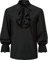 Men's Renaissance Ruffled Frilly Shirts Long Sleeve Medieval Vintage Jabot Collar Pirate Costume Victorian Steampunk Gothic Tops-Black-XL