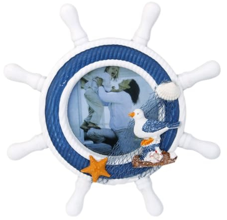 Garneck Stil Rahmen Segelboot Rad Lenkung Bild Schiff Verzierung Seevogel Ruder Küste Meer Nordisch Hölzern Nautisch Strand Mittelmeer Verzierungen Dekorativ Foto