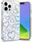 Efitoo Compatible with iPhone 13 Pro Case Glitter Clear with Design Laser Holographic Rainbow 3D Heart Love Sparkle Cute Bling Hard PC & TPU Shockproof Protective Women Girls Phone Cover for 13 Pro