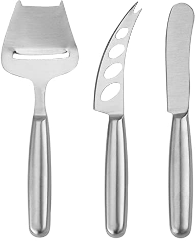 VANRA Set de couteaux à fromage Set de trois couteaux à beurre en acier inoxydable avec trancheur de fromage à pâte molle et semi - dure