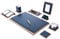 Lux Leder Schreibtisch-Organizer-Set, Walnussholz-Kombination – Büro-Schreibtisch-Zubehör – Schreibtischbedarf – Leder-Schreibtisch-Set – Büro-Zubehör – 10-teilig (Green)