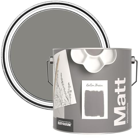 Rust-Oleum Peinture Mate Murs et Plafonds Grise - Béton 2,5L