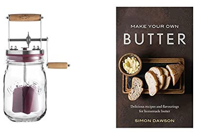 Kilner 1 Litre Easy to Use Glass Butter Churner & Make Your Own Butter: Delicious Recipes and flavourings for Homemade Butter