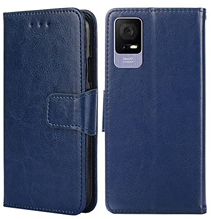 Compatibile con TCL 405 T506D / TCL 406 T506K / TCL 408 T507D T507U T507A 6.6″ TCL 406S / T506G Custodia COVER STAND flip LIBRO gel PORTAFOGLIO magnetica eco pelle porta carte vano card (Blu)
