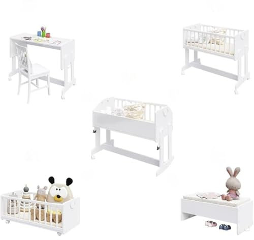 Beistellbett 90x40 cm Babybett Baby Bett mit Sicherheitsgurt für Elternbett, umbaubar zu höhenverstellbarem Schreibtisch, Sitzbank und Spielkiste aus Vollholz, made in EU - 10 Jahre nutzbar