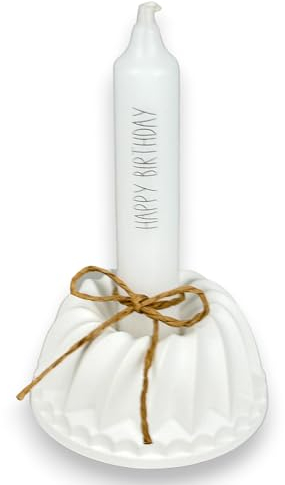 Geburtstagskuchen aus Keramik - Gugelhupf mit Kerze und Wunschtext I Geschenk zum Geburtstag