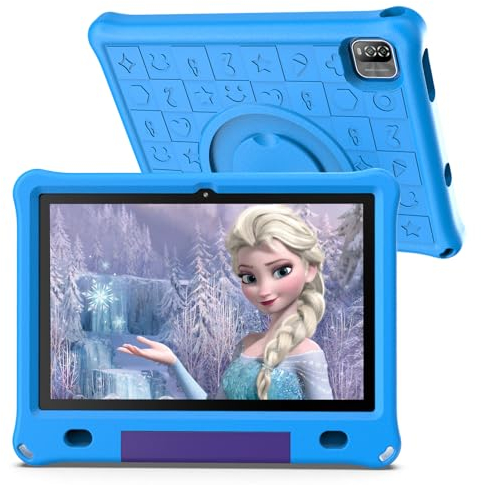 PRITOM 10 Zoll Android 12 Tablet für Kinder, 3GB+64GB, IPS HD Großbildschirm, vorinstallierte Kindersoftware IWAWa, Steuerung von Lernspiel-Bildungs-Apps, WiFi Tablet mit kindersicherem Gehäuse(Blau)