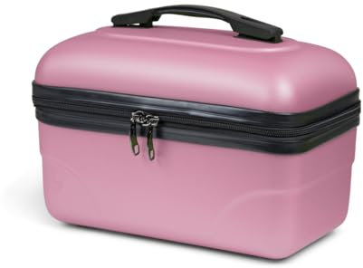 KINSTON Vanity Trousse de Toilette Cosmétiques, Rigide avec Poignée, Organisateur de Voyage, Boîte de Rangement - Grande capacité (Rose/Modèle Standard)