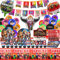 Geburtstagsdeko,111 pcs Partygeschirr Set,Luftballon Party,Geburtstag Deko,Geburtstag Enthalten Geschenktasche,Tischdecke etc,Geburtstagsdekorationen für Kinder