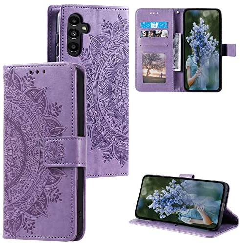 HTDELEC Cover per Samsung Galaxy A15 4G / 5G,Flip Custodia a Libro Magnetica Portafoglio Premium Protettiva in Pelle Porta Carte Case - Viola