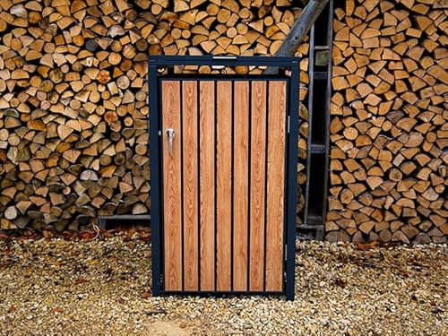Wheelie bin cover wood effect lift up lid (Single)