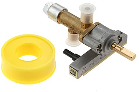 Hicello Gas-Sicherheitsventil mit Piezo-Push-Zündvorrichtung Ersatz für Garden Sun Propan Powered Patio Heater Repair Replaces Parts(7/16-24 UNEF Inlet & Outlet)