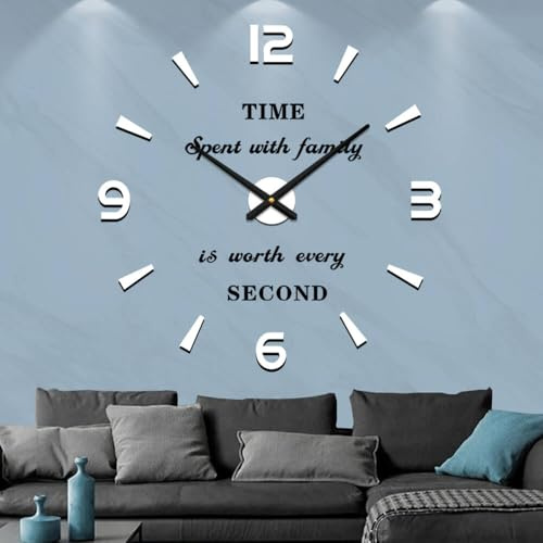 Vangold Moderne Mute DIY große Wanduhr 3D Aufkleber Big Wanduhren für Home Office Decor Geschenk