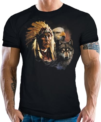 T-Shirt im Vintage Retro Used Look für Western und Indianer Fans: Indian Chiefs