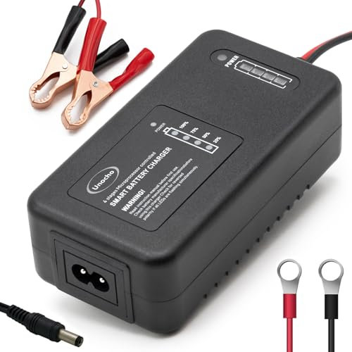 14.6 Volt LiFePO4 Battery Charger 4-Stages12.8 Volt Lithium Battery Charger 4-Stages for Cars,Motorcycles,Lawn Mowers,Trucks, Boats and Golf carts(UK Plug)