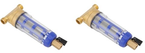 2 Stück Wiederverwendbare Spin-Down-Sedimentwasserfilter für das Ganze Haus, Vorfilterfiltration, Zyklon-Sedimentationswasserfilter, G1/2 Zoll, Rückspülung, Wasserfilter für das