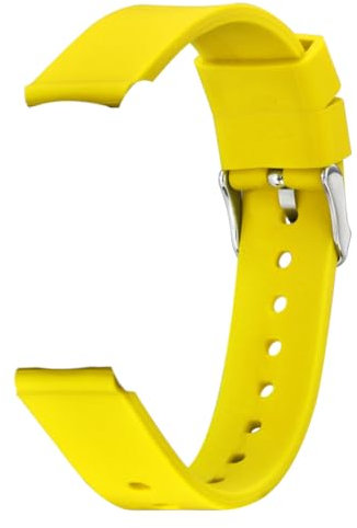Alienwork Bracelet de Montre Bracelet en Silicone Jaune Barre à Ressort à Dégagement Rapide Silicone Léger Doux Imperméable