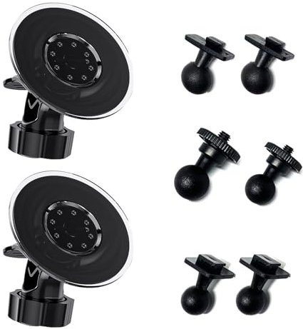 2Pcs Dash Cam Suction Cup Mount with 3 Types of Joints, Windshield Camera Holder Stand for Diamond Lark LF-D108 and LF-D518 Car Dashcam, 360 Degree Adjustable Driving Recorder Bracket