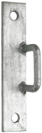 Heavy Duty Galvanized Gate Staple on Elongated Plate – Lockable Wooden Gate Staple for Secure Fencing, Durable Weather-Resistant Metal Hardware