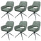 6er-Set Esszimmerstuhl HWC-N74, Küchenstuhl, drehbar Auto-Return, Stoff Chenille (490g/m²) Öko-Tex - grün