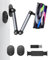 PUJUDODA Support Mural pour Tablette, Réglable Support ipad en Aluminium pour la Cuisine, 2 Bases, Porte Telephone Amovible pour iPhone, Mini, iPad, Smartphones, Tablettes(4-12.9)
