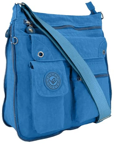 ekavale - leichte Damen-Umhängetasche - Praktische Crossbody-Handtasche - mit vielen fächern - Schultertasche wasserabweisende Damentasche (Royal-Blau)