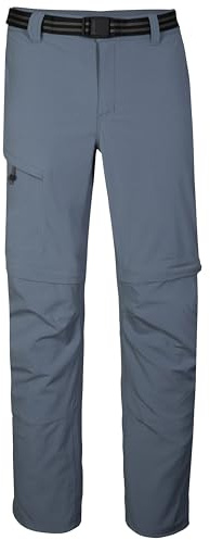 killtec Herren Funktionshose/Wanderhose mit abzippbaren Beinen und Gürtel KOS 13 MN PNTS, stahlblau, 52, 42828-000