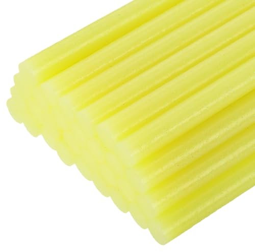 sourcing map 30pcs Full Size Hot Glue Gun Sticks 11mm x 200mm High Sticky Large Hot Glue Sticks for Glue Gun, Glitter Yellow