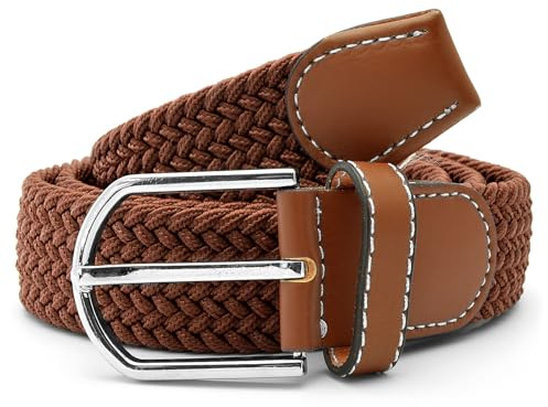 Trendhim Gürtel Herren – Stretchgürtel Herren in Dark Blue (105 cm) – Elastischer Flechtgürtel mit Kunstleder & Metallschnalle für perfekte Passform