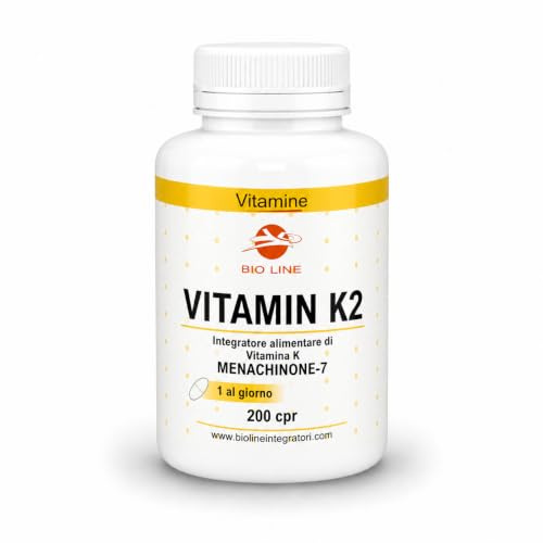 Vitamin K2 - Integratore di vitamina K Menachinone-7, COMPRESSE da 200 mcg (200 Compresse)