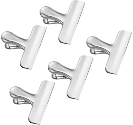 DIYEAH 5 Pièces Pinces à Sacs En Acier Résistant Pinces Alimentaires Métal Pour Sachets Alimentaires