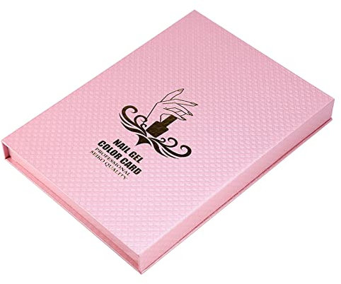 Nail Gel Color Display Chart Book - Large Capacity 216 Colors Nail Polish Display, Easy-to-Use Manicure Tools, White Nail Art Showing Shelf for Salon and Home Use (White) (Pink)