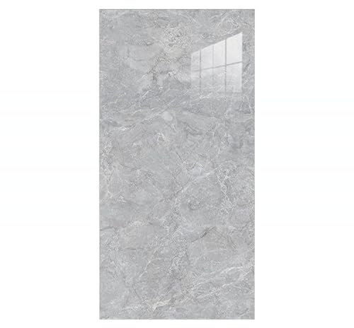 Fliesenaufkleber Marmor, 60cm x 30cm Klebefliesen Wasserfest, 10 Stück Selbstklebende Wandpaneele mit Steinoptik für Küche und Badezimmer (Karen Grau)