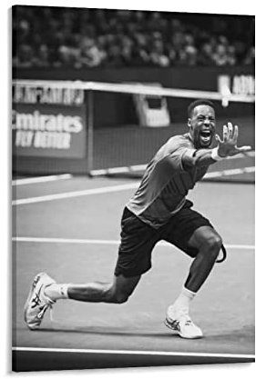 RIDAEX Leinwand Wandkunst Malerei 40 * 60cm Senza Cornice Gael Monfils New Tennis Genius Personality Poster per camera da letto completa (2) Opere d'arte Poster Wall Art Gift Decor Home