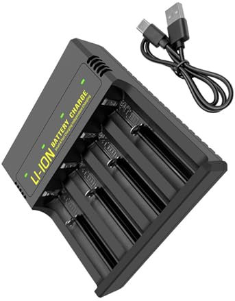 USB Rechargeable 18650 18650/26650 21700/16340 Rechargeable Battery Charging Box with 4 Charging Slots