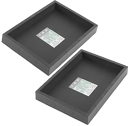 HEMOTON Assiette De Pot De Fleurs Rectangulaire Épaissie, Support pour Pot De Fleurs Intérieur Et Extérieur, Lot De 2 Pièces 18x12,8 Cm, Bac à Eau Impermeable Et Facile à Nettoyer pour Jardinage