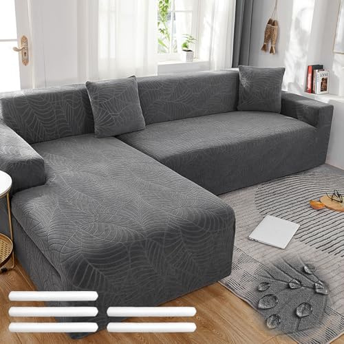 Bocguy Sofabezug, Couch Cover Stretch, Sofa Überzug Wasserdicht | Universal Sofa Überwürfe mit Schaumstoffstab & 1 Kissenbezug für 1/2/3/4 Sitzer(L-förmiges Ecksofa Erfordert Zwei)