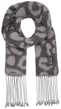 SOCCX Damen Jacquard-Schal mit Fransen Smart Grey, None