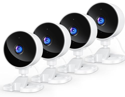 YOTON WS01 Indoor Camera for House Security, Pet Cam, Baby Monitor, 4 Pack | Easy Install, Privacy Mode, 2 Way Audio, Works with Alexa, Cloud/Local Storage, RTSP/Onvif