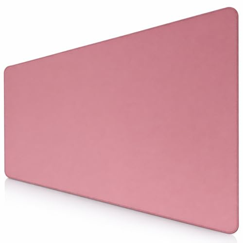 Sidorenko Tappetino per mouse da gioco XXL in Dusty Rose, grande tappetino per mouse, 900 x 400 mm, antiscivolo, per ufficio, tappetino da scrivania con bordi senza frange, preciso e durevole