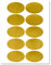 Glänzend Gold Folie Oval Etiketten, 8,3 x 5,1 cm für Laser-Drucker mit Schablone und Anleitung, 5 Blatt, 50 Etiketten (OG32)