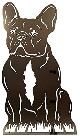 französische Bulldogge Gartenfigur Höhe ca. 50 cm Gartenstecker Hundefigur