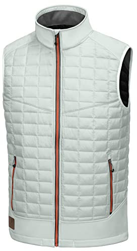 Little Donkey Andy - Gilet bouffant léger pour homme, veste chaude sans manches pour randonnée, voyage, course à pied - gris clair, taille XXL
