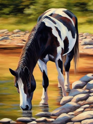 Reofrey DIY 5D Diamond Painting Zubehör Kit PferdBohren Voll Stickerei Strass Diamant Malerei Set, Tier Diamond Painting Kunsthandwerks-Zubehör Gemälde Wanddekoration 30x40 cm