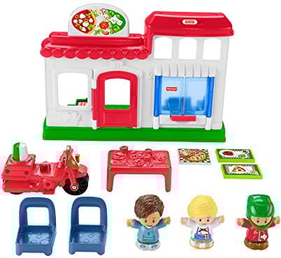 Fisher-Price HBR79 - Little People Pizzeria Spielset, mit 3 Figuren und Zubehör, für Kinder von 1 bis 5 Jahren